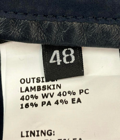 EMMETI シングルライダースジャケット JURI MAGLIA  ニット切替 メンズ SIZE 48 (L) エンメティ