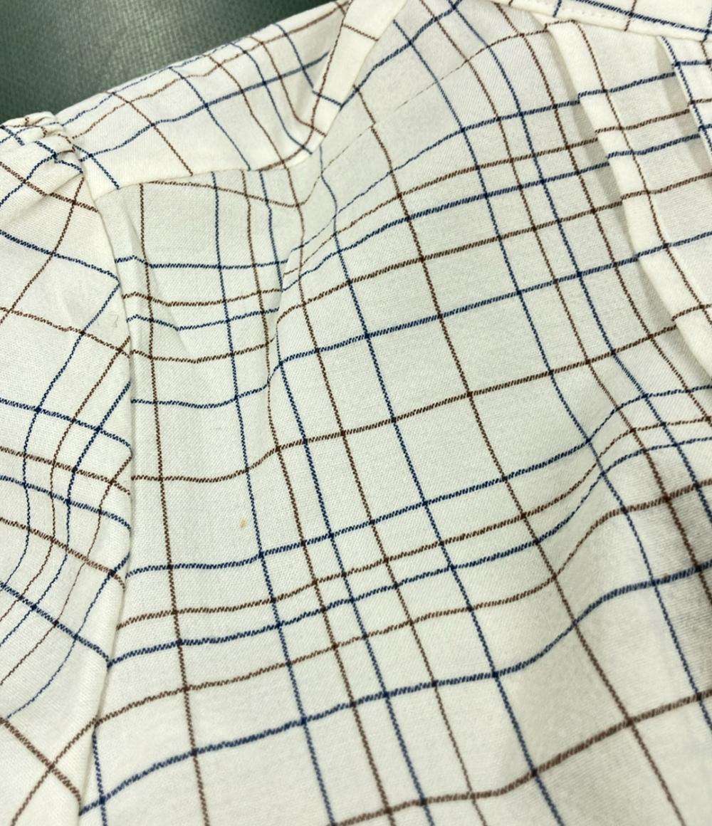 美品 ミスアシダ ウールナイロンチェック柄長袖ロングシャツワンピース レディース SIZE 11 (L) miss ashida