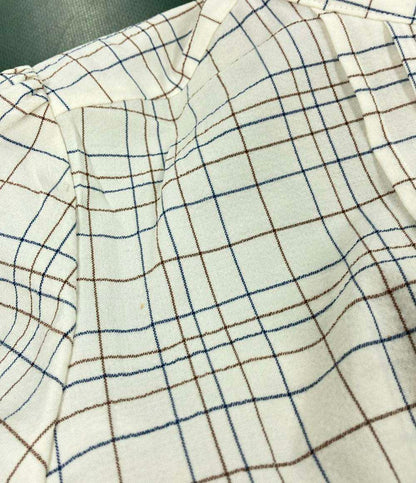 美品 ミスアシダ ウールナイロンチェック柄長袖ロングシャツワンピース レディース SIZE 11 (L) miss ashida