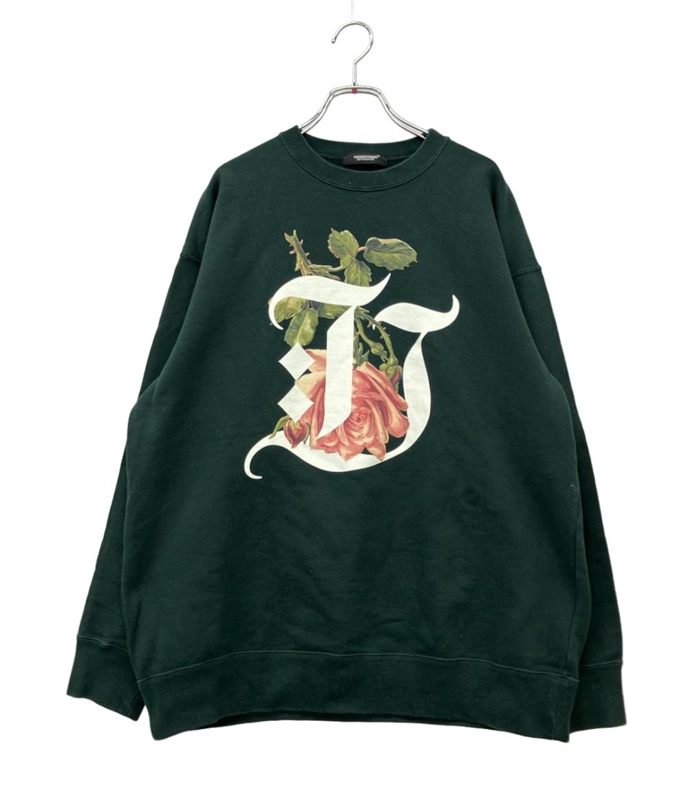 UNDERCOVER スウェットシャツ ダークグリーン プルオーバー グラフィックプリント UC1D1895-2 レディース SIZE 1 (S) アンダーカバー