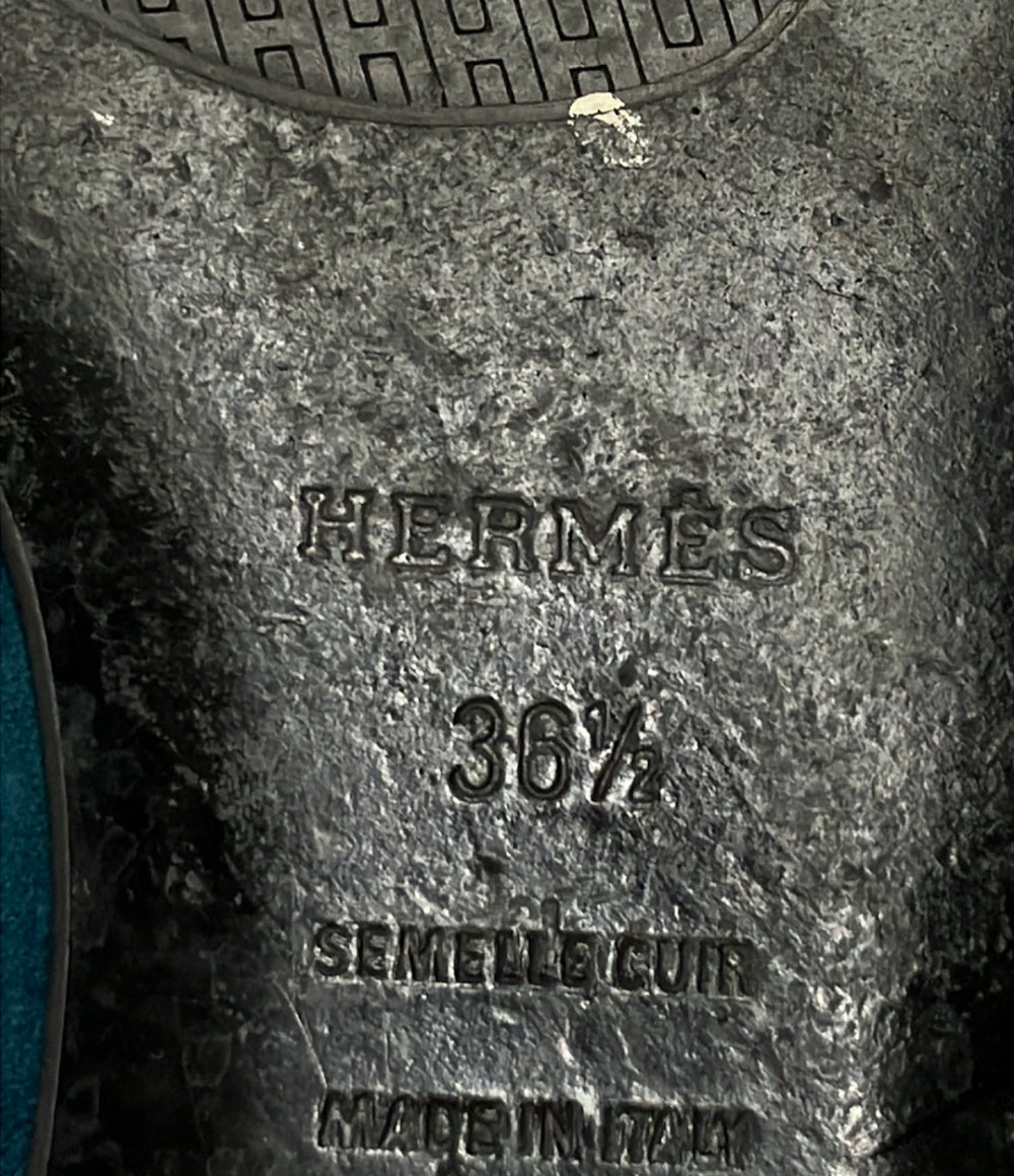訳あり HERMES フラットシューズ スエード レディース SIZE 36 1/2 エルメス