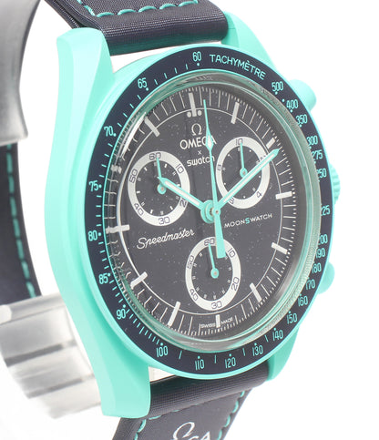 美品 OMEGA Swatch 腕時計 MISSION OF EARTH POLAR LIGHTS ムーンスウォッチ クオーツ レディース メンズ オメガ スウォッチ