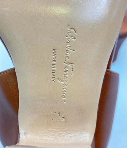 Salvatore Ferragamo レザーストラップサンダル レディース SIZE 7 1/2 (XL) サルヴァトーレフェラガモ