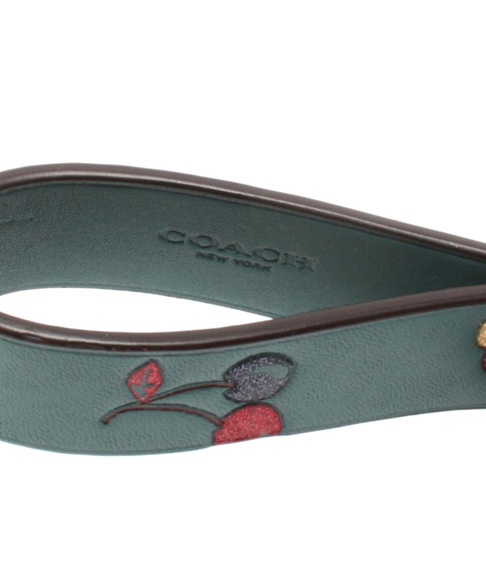 美品 コーチ キーリング チャーム カラビナ 恐竜モチーフ チェリー柄 レディース COACH