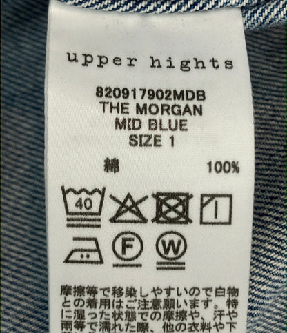 美品 Upper hights 長袖デニムシャツ ブラウス THE MORGAN MID BLUE 820917902MDB レディース SIZE 1 (S) アッパーハイツ