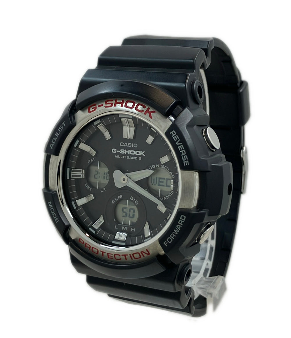 美品 CASIO 腕時計 G-SHOCK 電波ソーラー ソーラー ブラック GAW-100 メンズ カシオ