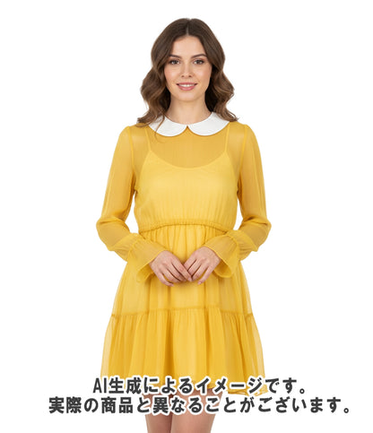 美品 GUCCI ラウンドカラーシフォンワンピース 728125 レディース SIZE 40 (S) グッチ