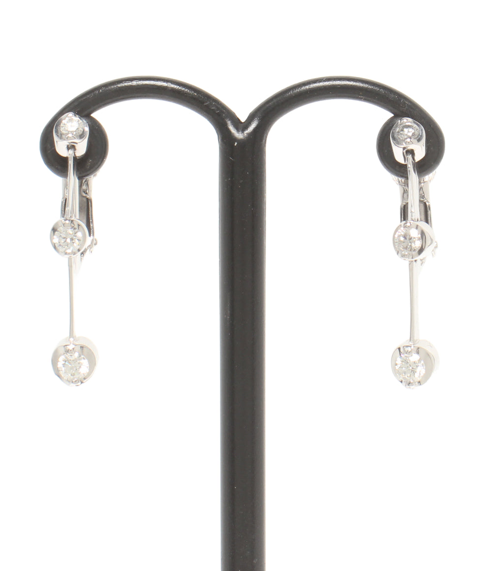 美品 イヤリング K18WG ダイヤ0.30ct レディース