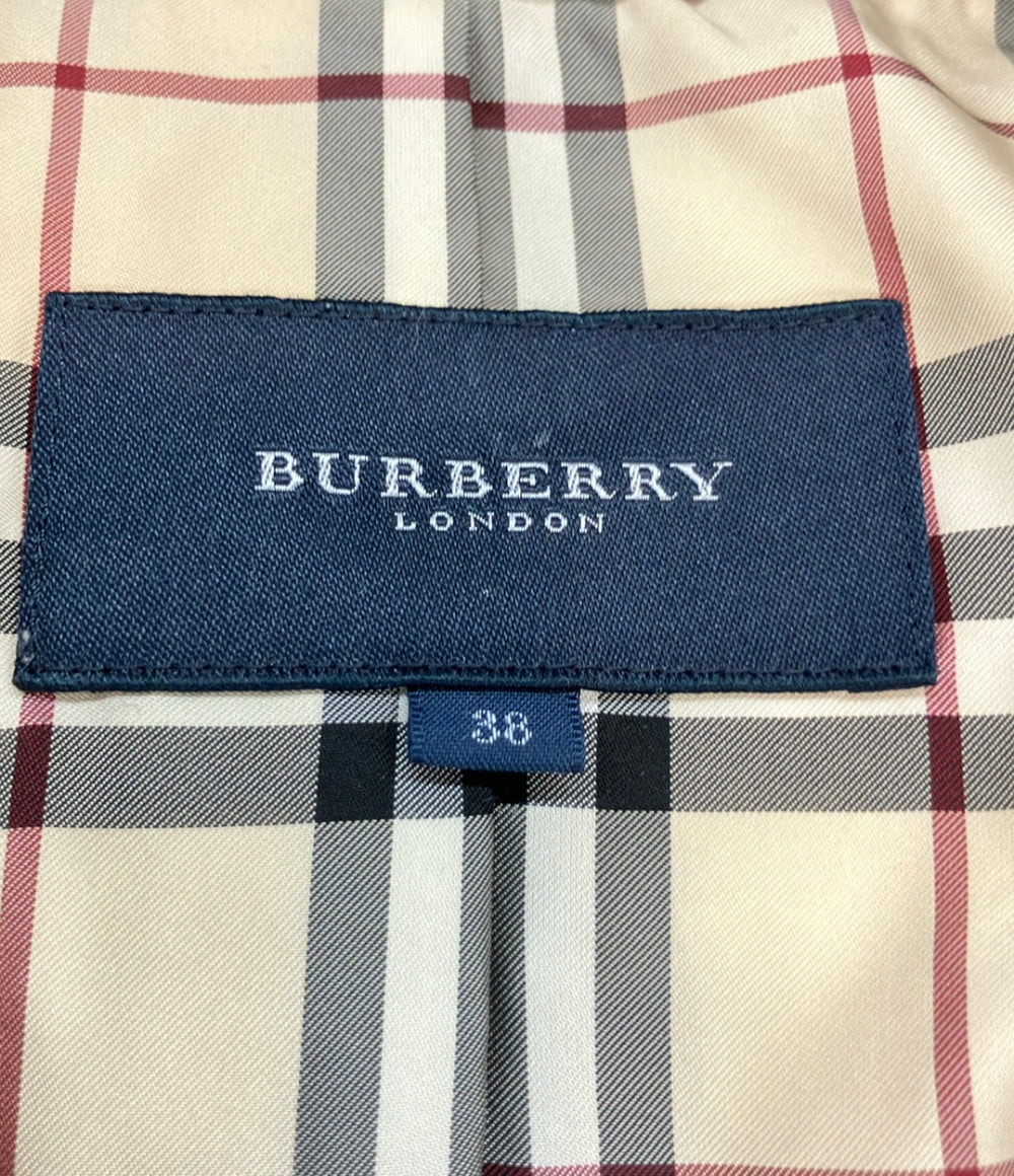 BURBERRY LONDON ダウンジャケット 裏地ノバチェック フォックスファー  ジップ スナップボタン FC066-656-09 レディース SIZE 38 (M)