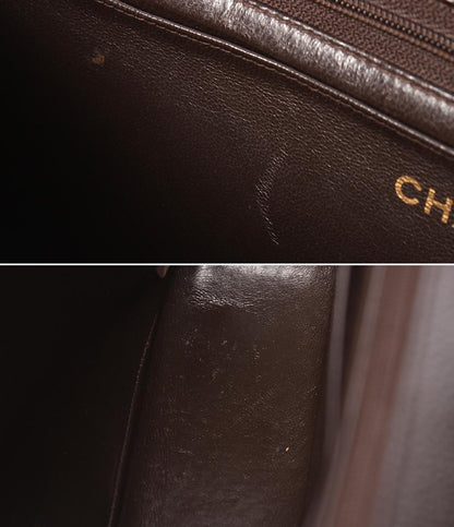 CHANEL チェーンショルダーバッグ 肩掛け ゴールド金具 キャビアスキン ターンロック ダブルチェーン シングルフラップ マドモアゼル レディース