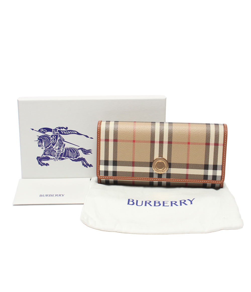 美品 BURBERRY 長財布 チェック柄 レディース メンズ バーバリー