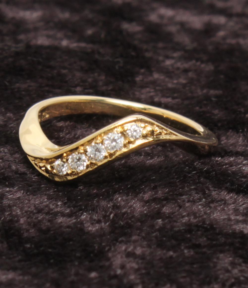 美品 MIKIMOTO リング 指輪 K18 ダイヤ 0.10ct レディース SIZE 8号