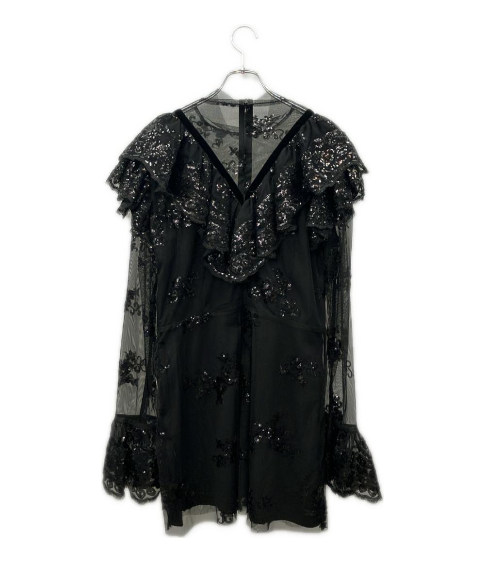 美品 マックグロー シアーチュールドレス ワンピース スパンコール レディース SIZE 10 (L) macgraw