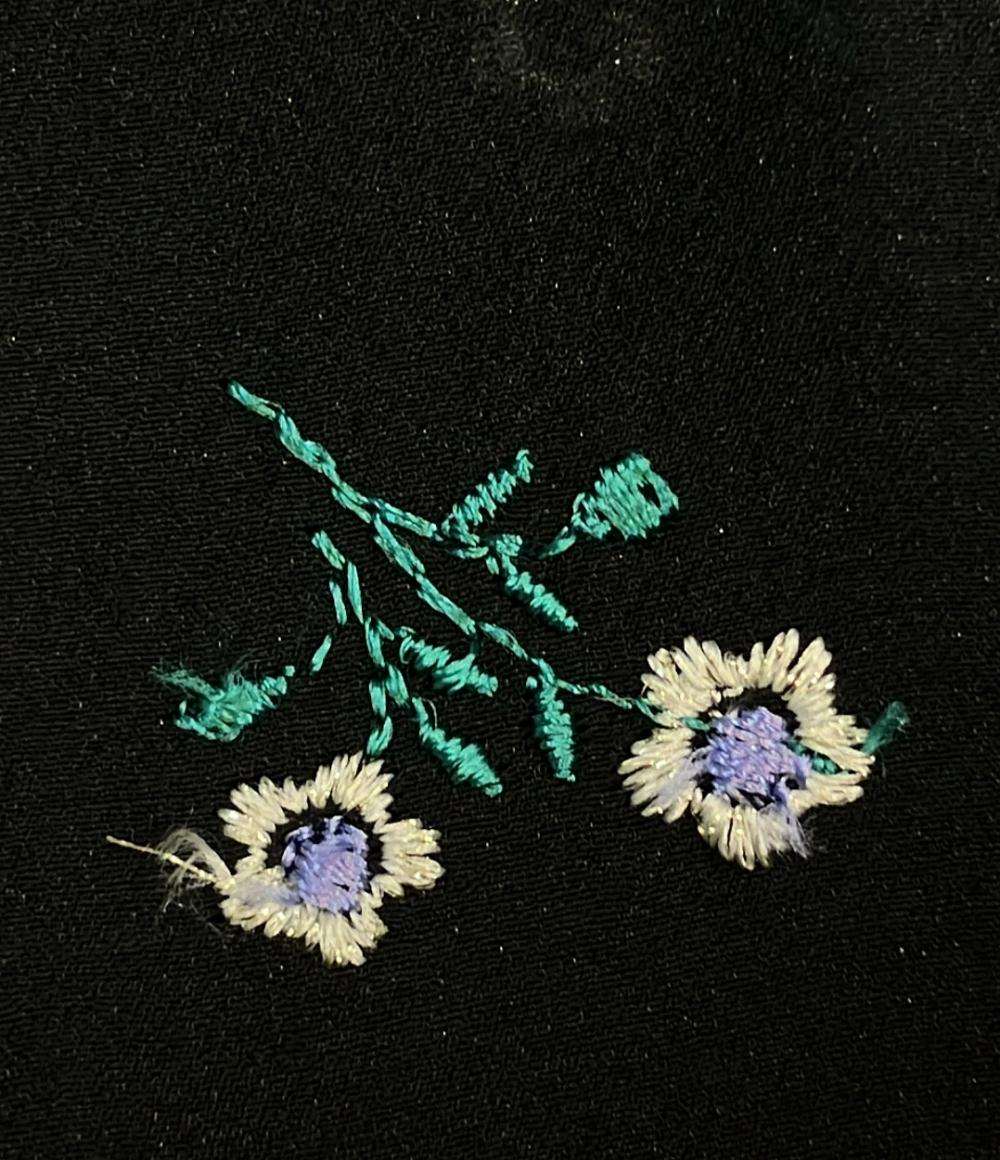 TICCA 長袖シャツ ブラック シアー 刺繍 フラワーエンブロイダリー