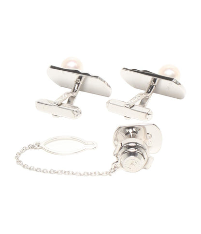 TASAKI タイピン カフス セット SV パール6.5-7.0mm メンズ タサキ