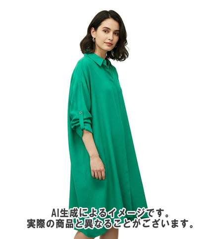 HERMES 長袖 シルクワンピース 17-7351 レディース SIZE 40 (M) エルメス