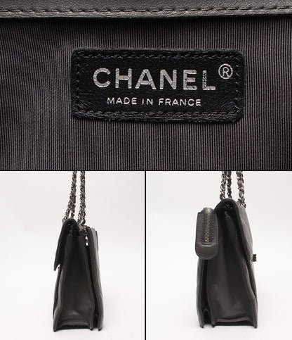 CHANEL チェーンショルダーバッグ シルバー金具 ラムスキン 16番台 肩掛け マトラッセ レディース シャネル