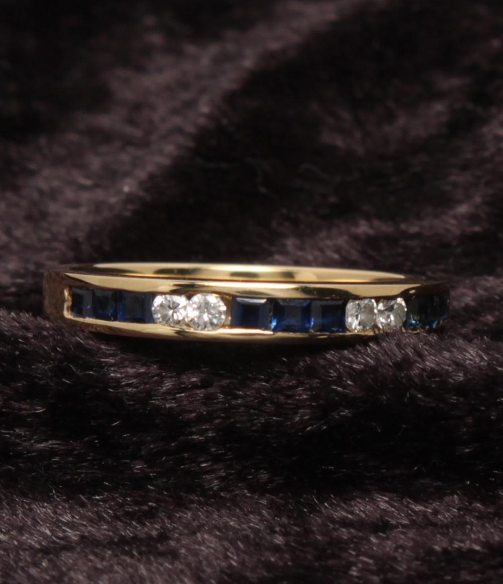 K18 サファイア0.4ct ダイヤモンド0.06ct リング 美品 リング 指輪 K18 サファイア 0.42ct ダイヤ 0.11ct レディース