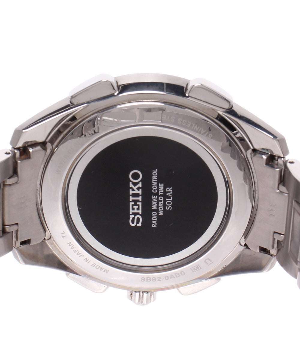 SEIKO 腕時計 フライトエキスパート ブライツ BRIGHTZ ソーラー電波 ブラック 8B92-0AB0 メンズ セイコー