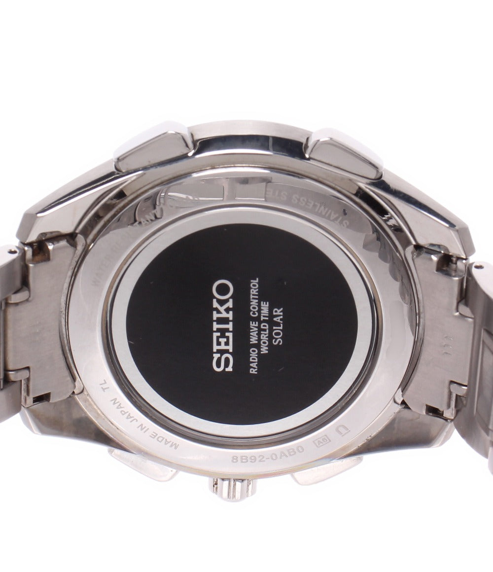SEIKO 腕時計 フライトエキスパート ブライツ BRIGHTZ ソーラー電波 ブラック 8B92-0AB0 メンズ セイコー