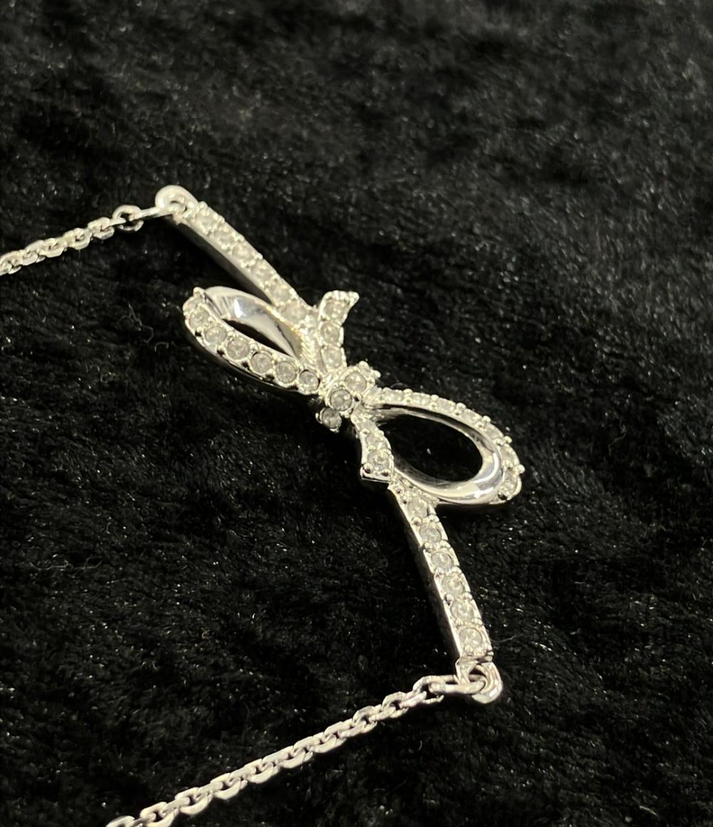 美品 スワロフスキー ネックレス リボンモチーフ レディース SWAROVSKI