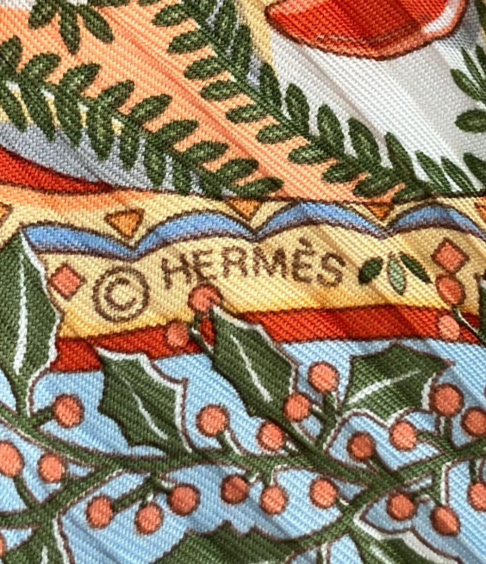 HERMES スカーフ カレ90 シルク100% アクシス・ムンディ(世界の中心軸