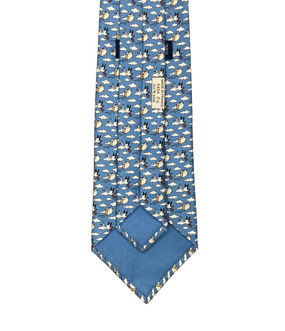 美品 HERMES ネクタイ シルク 100% 総柄 メンズ エルメス
