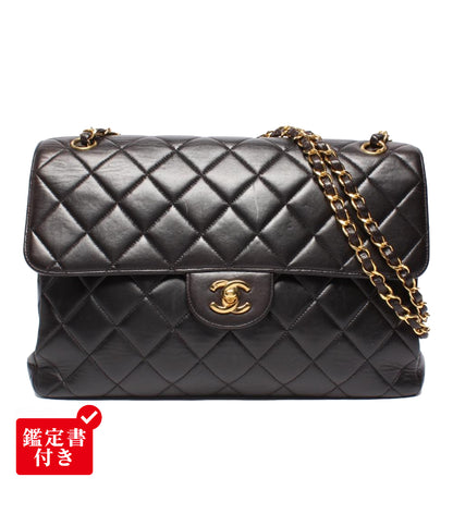CHANEL ショルダーバッグ ダブルフェイス ダブルチェーン ラムスキン ゴールド金具 肩掛け デカマトラッセ 30 レディース シャネル