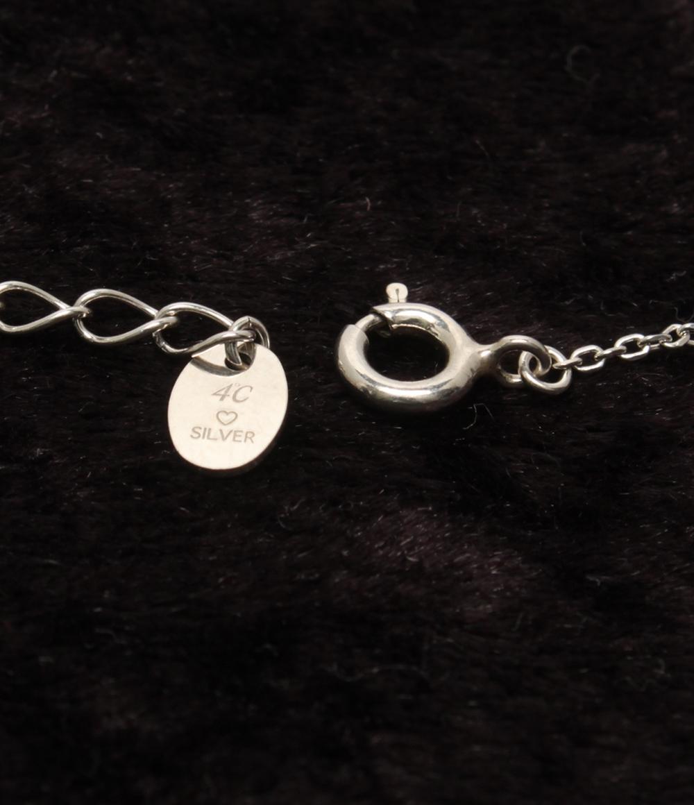 美品 4℃ ネックレス SV ダイヤ 1P ハートモチーフ レディース ヨンドシー