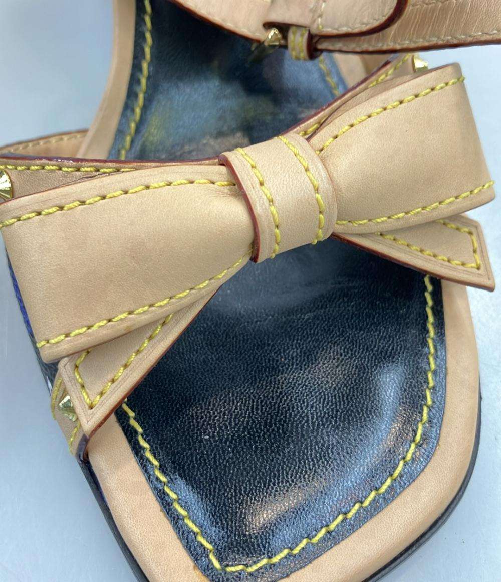 LOUIS VUITTON アンクルストラップサンダル ウェッジソール モノグラム レディース SIZE 37 1/2 (L) ルイ・ヴィトン