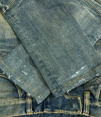 BALMAIN ダメージ加工 蛇腹バイカー スキニーデニムパンツ メンズ SIZE 29 (S) バルマン