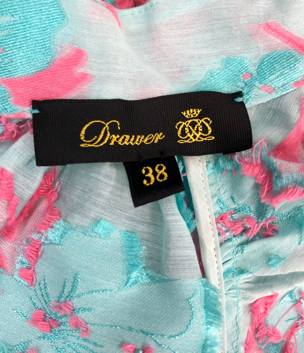 Drawer 長袖ブラウス フラワージャカード 花柄 6521-299-1066 レディース SIZE 38 (S)