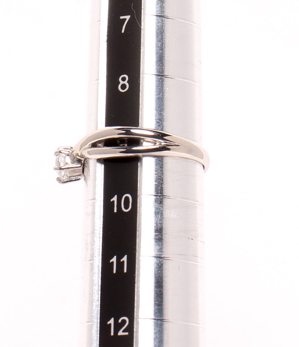美品 Scarabe リング 指輪 Pt950 ホワイトサファイア ダイヤ 0.03ct レディース SIZE 9号 スカラベ