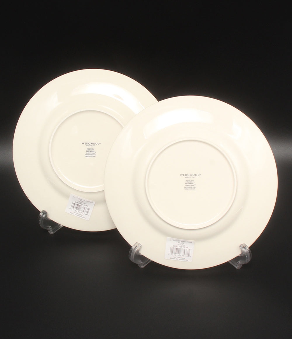 美品 WEDGWOOD プレート 皿 2点セット 21cm フェスティビティ ラズベリー ウェッジウッド