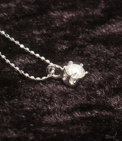 美品 ネックレス K18WG ダイヤ 0.20ct レディース
