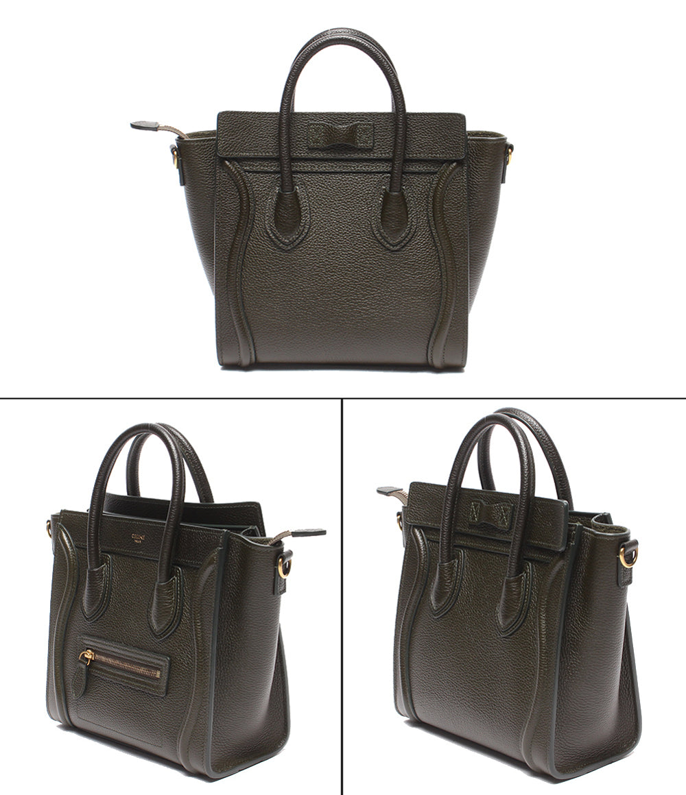 美品 CELINE 2WAYハンドバッグ ショルダーバッグ 斜め掛け ラゲージ ナノショッパー 189243DRU レディース セリーヌ