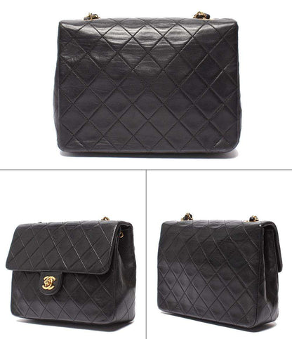 CHANEL チェーンショルダーバッグ ゴールド金具 マトラッセ20 ラムスキン 1番台 シングルチェーン シングルフラップ レディース シャネル