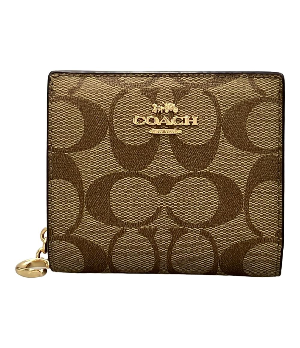 美品 COACH 二つ折り財布 シグネチャー C3309 レディース コーチ
