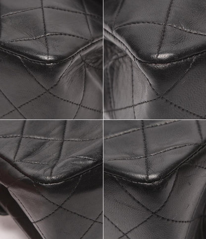 CHANEL チェーンショルダーバッグ 肩掛け ゴールド金具 シングルチェーン シングルフラップ マトラッセ ラムスキン 2番台 レディース シャネル