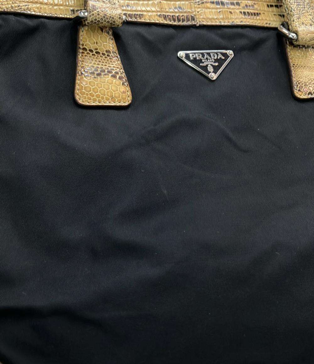 プラダ 2WAYハンドバッグ ショルダーバッグ 三角ロゴプレート パイソン レディース PRADA