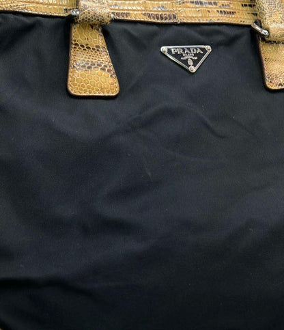 プラダ 2WAYハンドバッグ ショルダーバッグ 三角ロゴプレート パイソン レディース PRADA