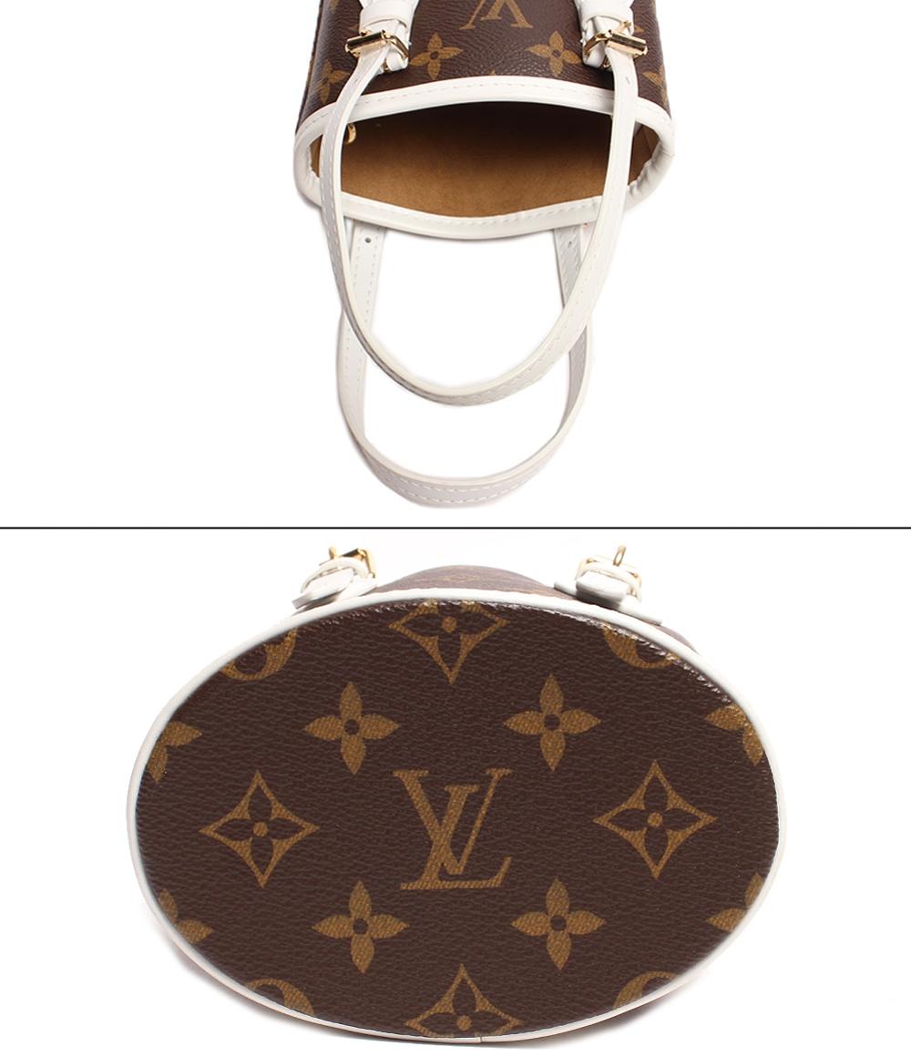 美品 ルイ・ヴィトン ショルダーバッグ ハンドバッグ ゴールド金具 ナノ バケット LV マッチ モノグラム キャンバス M81489 レディース LOUIS VUITTON