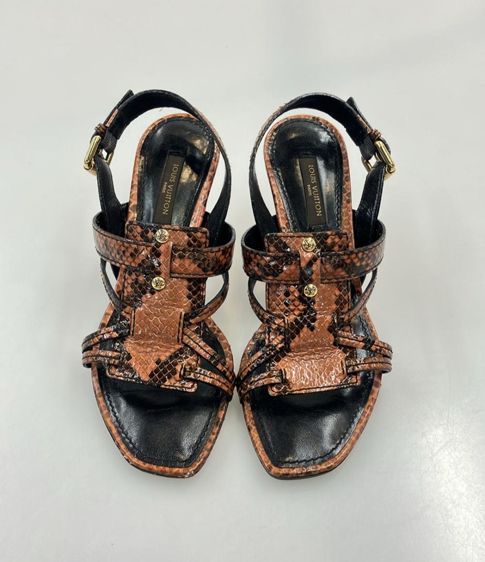 LOUIS VUITTON ストラップサンダル パイソン柄 レディース SIZE