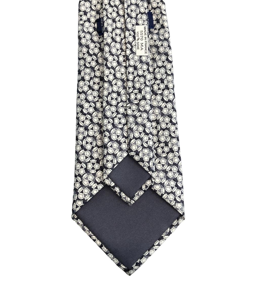 美品 エルメス ネクタイ シルク100% サッカーボール柄 メンズ HERMES