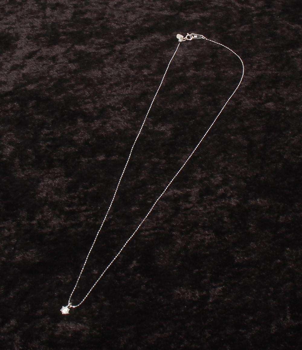 美品 ネックレス K18WG ダイヤ 0.20ct レディース