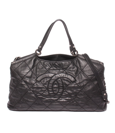 CHANEL 2WAY トートバッグ チェーンショルダーバッグ 肩掛け ワイルドステッチ シルバー金具 17番台 A67045 レディース シャネル