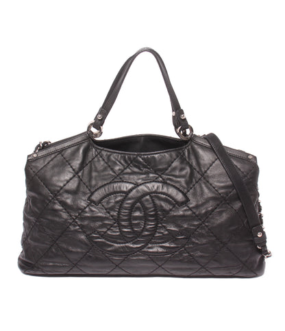 CHANEL 2WAY トートバッグ チェーンショルダーバッグ 肩掛け ワイルドステッチ シルバー金具 17番台 A67045 レディース シャネル