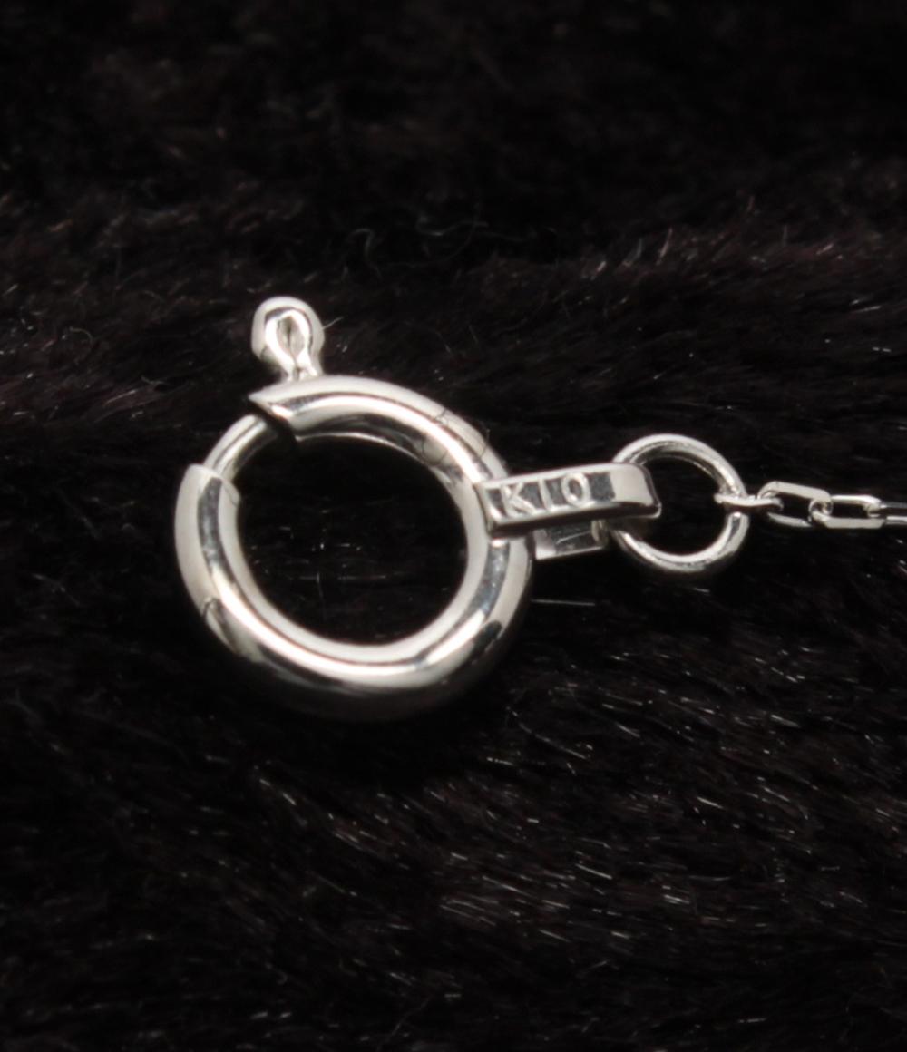 美品 ネックレス K10WG K10 エメラルド レディース