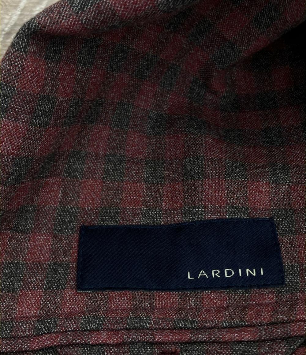 LARDINI テーラードジャケット シングル レッド×グレー チェック柄 JL0526AQ メンズ SIZE 48 (L) ラルディーニ