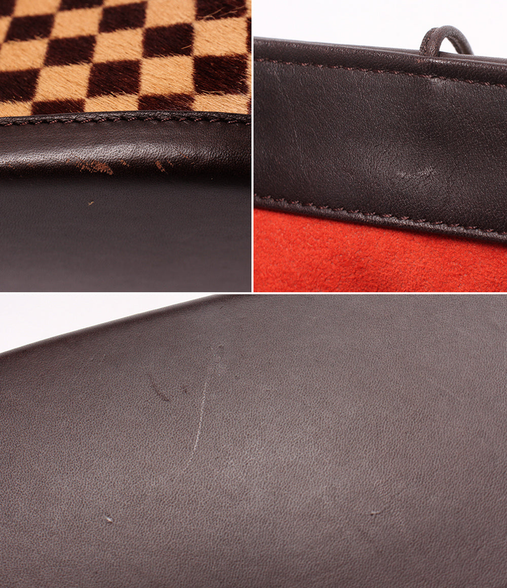 LOUIS VUITTON ハンドバッグ ハラコ インパラ ダミエソバージュ M92133 ルイ・ヴィトン